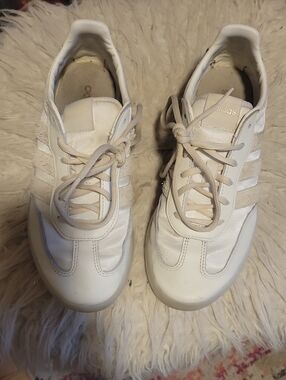 adidas Women’s Off-White and Cream Lace-Up Sneakers